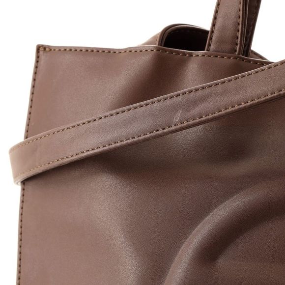 Telfar Shopping Tote Faux Leather Medium Brown - Picture 6 of 8